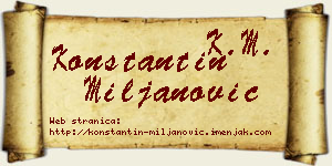 Konstantin Miljanović vizit kartica